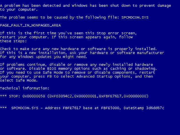 blue screen of the death