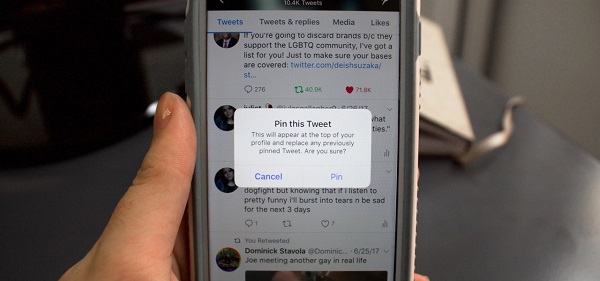 How to pin a tweet in twitter