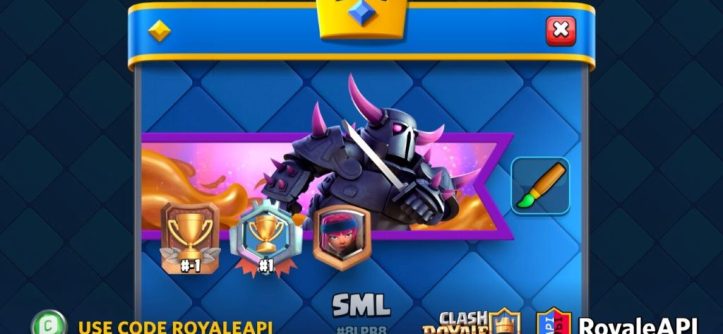Clash Royale player profile screen showing customized blue username with special formatting in the game interface